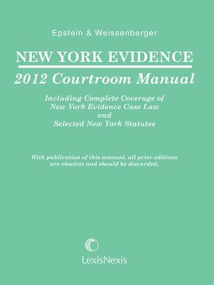 cover image of NY Evidence Courtroom Manual
